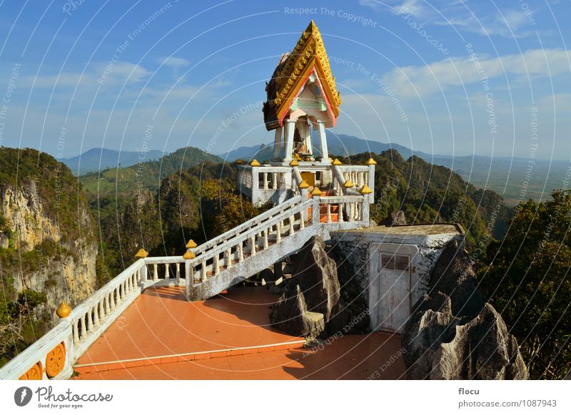 Buddhist mountain peak in Krabi, Southern Thailand Beautiful Face Vacation & Travel Tourism Island Mountain Art Culture Sky Places Building Architecture