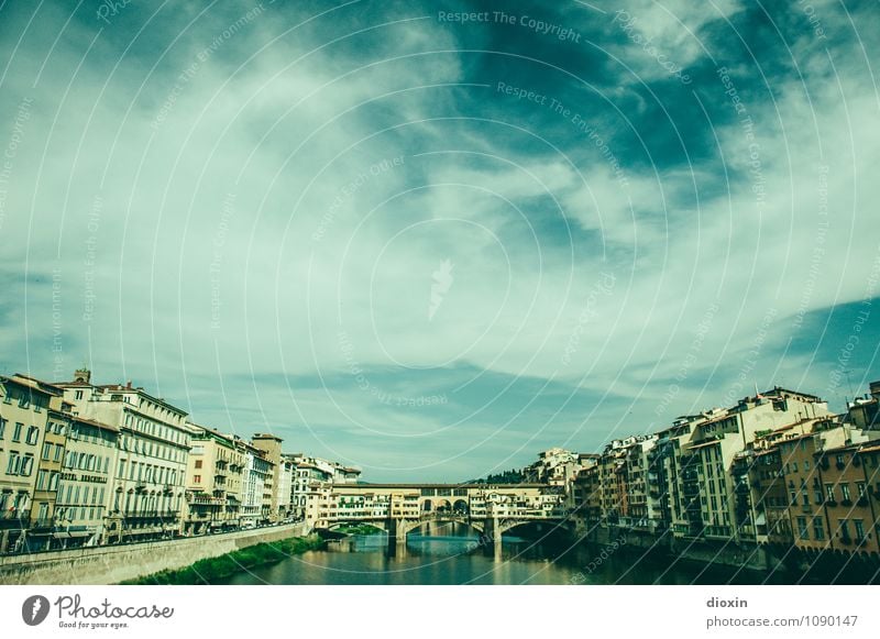 Ponte Vecchio [4] Vacation & Travel Tourism Sightseeing City trip Summer Summer vacation Water Sky Clouds Sunlight Beautiful weather River Arno Florence Tuscany