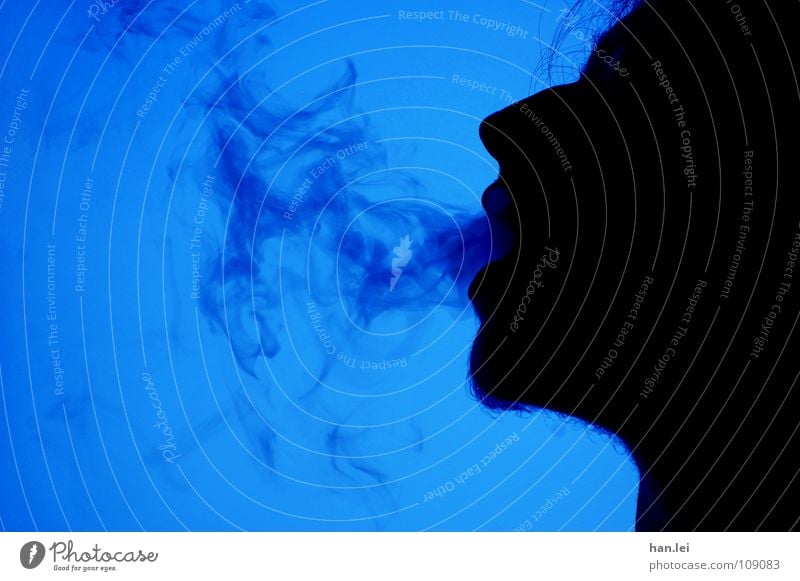 Smoke on the water... Face Smoking Head Nose Mouth Facial hair Unhealthy Cigarette Silhouette Cigarette smoke Inhale Bright background Pulmonary disease