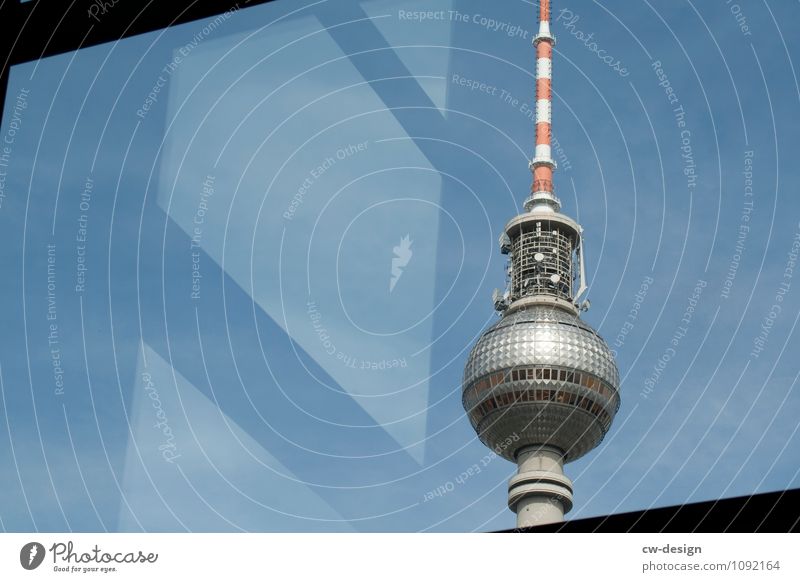 View from the Saturn to the TV tower Television tower Multicoloured Middle Exterior shot Summer Colour photo destination Clouds Vantage point Panorama (View)