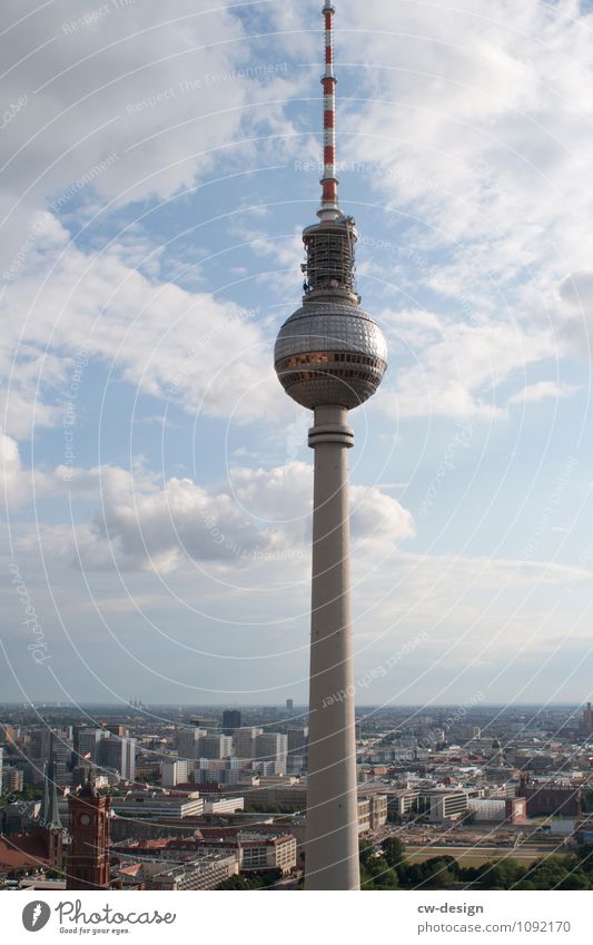 View from the Park Inn to the TV Tower Television tower Alexanderplatz Berlin Berlin TV Tower Landmark Downtown Berlin Sky Monument Capital city Town