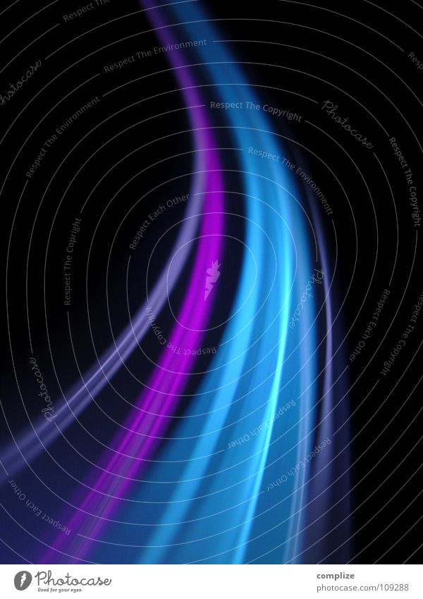 lightwaves 11 Stripe Light Delicate Parallel Electronic Tube light Hose Black Virtual Online Violet Green Blur Long exposure Exposure Rainbow Technology