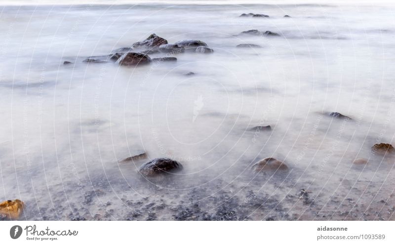 Baltic Nature Landscape Water Waves Baltic Sea Original Blue Gray Mecklenburg-Western Pomerania Germany Rock Stone Long exposure NDR nd filter Colour photo