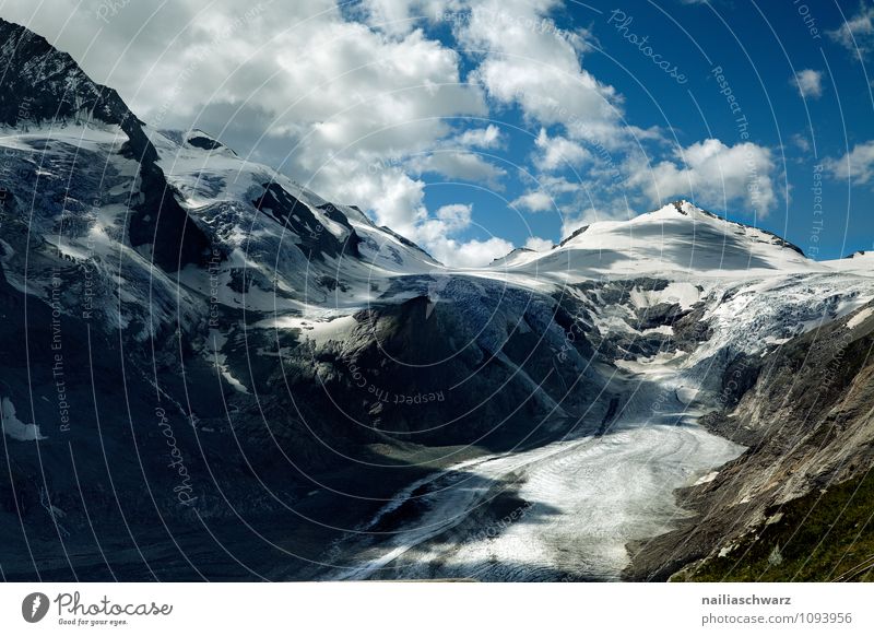 Pasterze Glacier at Grossglockner Environment Nature Landscape Sky Clouds Summer Climate change Warmth Alps Peak Snowcapped peak Canyon Gigantic Large Infinity