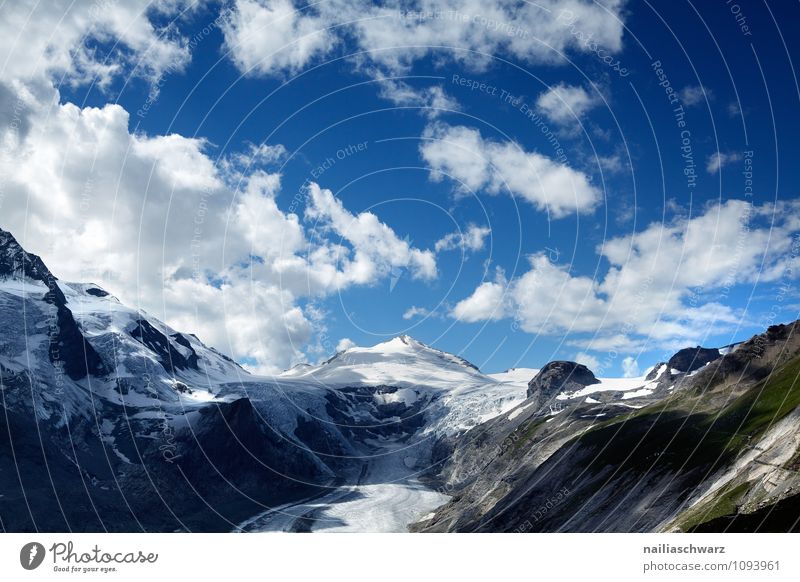 Pasterze Glacier at Grossglockner Environment Nature Landscape Sky Climate Climate change Beautiful weather Warmth Alps Mountain Peak Snowcapped peak Fantastic