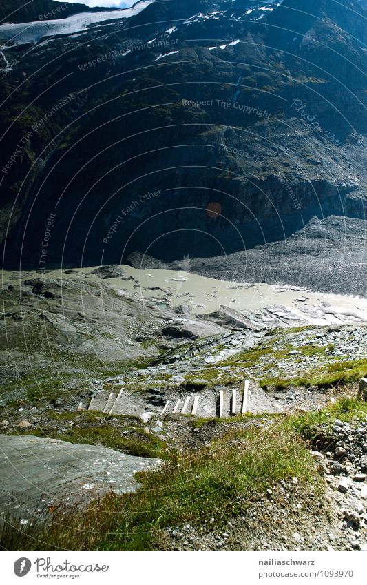 Pasterze Glacier at Grossglockner Environment Nature Landscape Spring Summer Autumn Climate change Warmth Alps Mountain Gigantic Infinity Natural Beautiful Blue