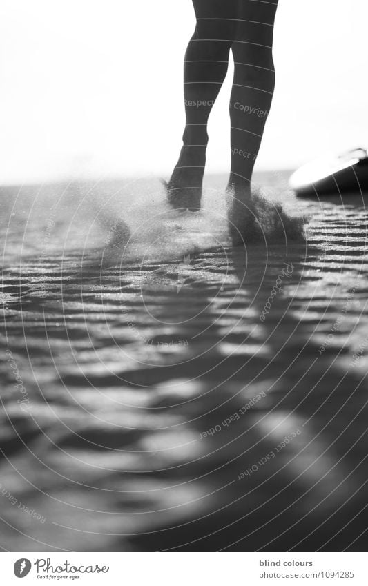 grain de sable Art Esthetic Contentment Legs 2 Sand Woman's leg Blow Walking Jogging Athletic Feet Stride Desert Black & white photo Exterior shot Detail