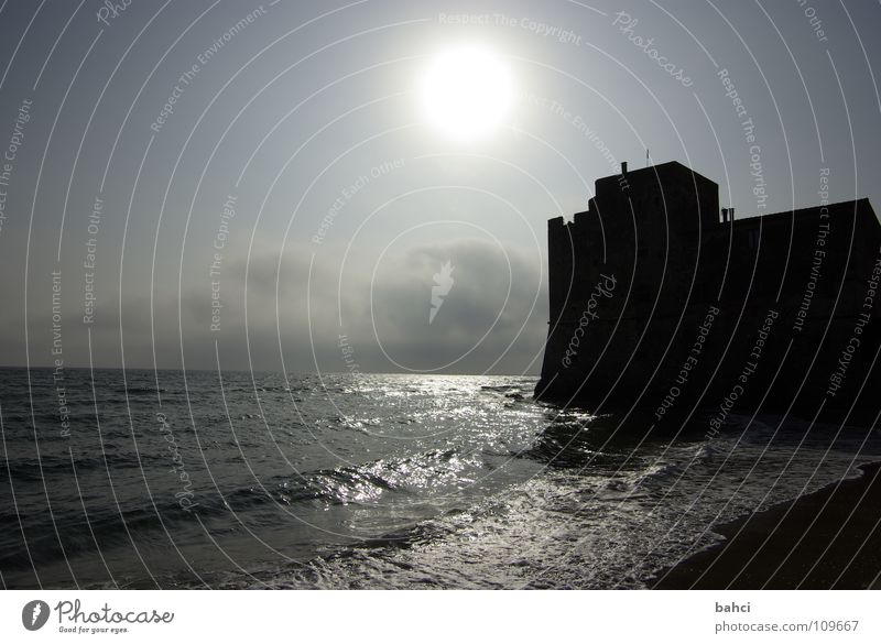 a day at the sea ... Summer Sun Beach Ocean Waves Water Sky Clouds Coast Dark Colour photo Exterior shot Deserted Day Light Shadow Contrast Sunlight Reflection