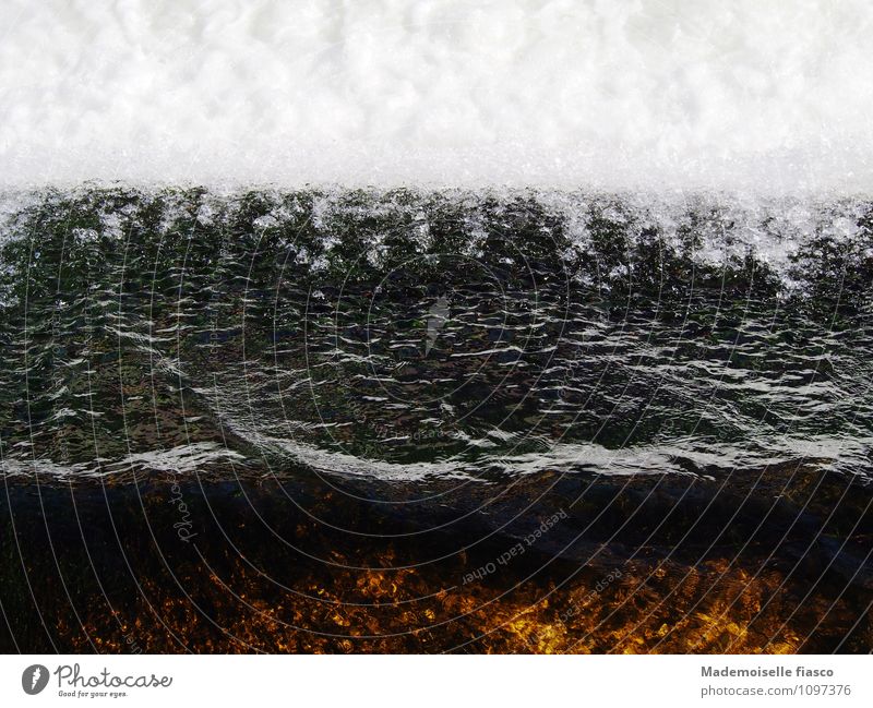 Shaft at weir Water River Waterfall Fluid Cold Clean Colour photo Deserted Copy Space top Day