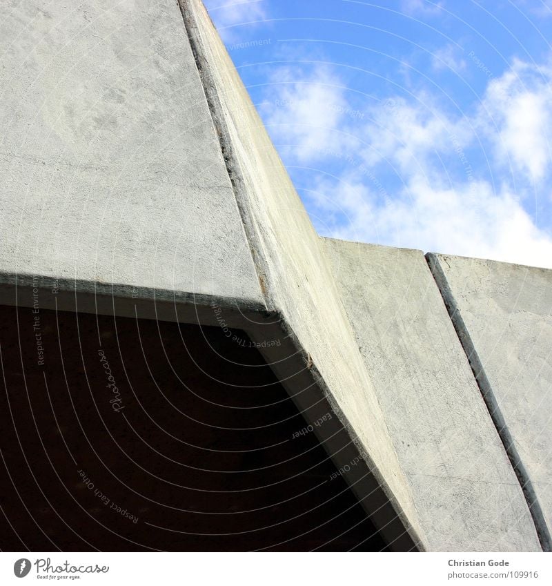 Concrete II Parking lot Gray Balcony Worm's-eye view Architecture Sky Traffic infrastructure Blue Stairs Corner Wattenscheid