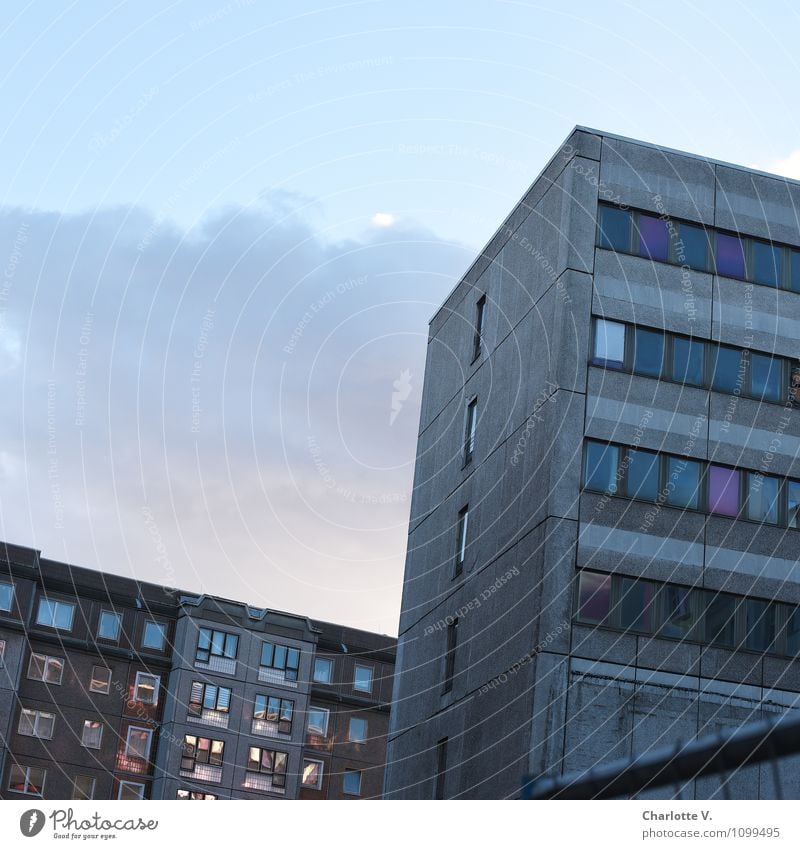 evening Berlin Downtown Berlin Germany Europe Capital city Deserted High-rise Building Architecture Office building Tower block Facade Window Concrete Glass