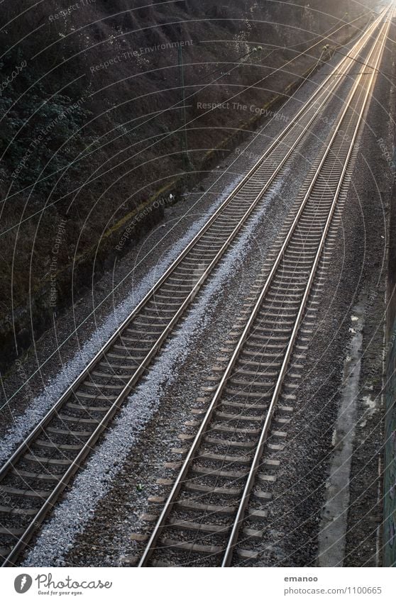 empty tracks Technology Industry Transport Means of transport Passenger traffic Public transit Rush hour Logistics Train travel Rail transport Railroad