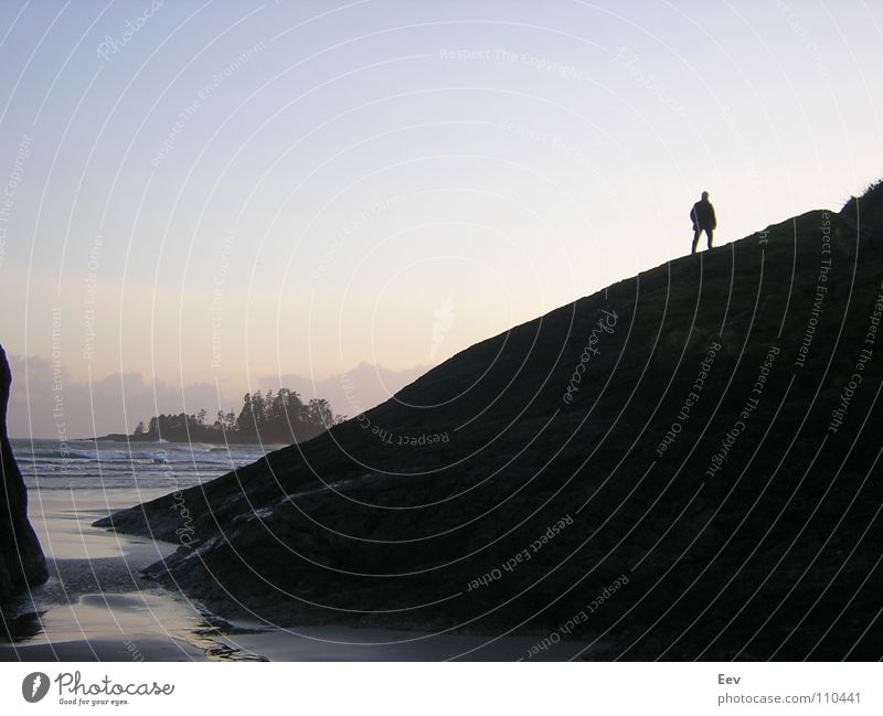 tofino Man Ocean Beach Loneliness Black Derelict Rock Sky Island