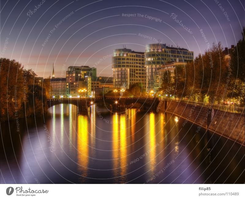 Berlin Impression Schloss Bellevue Hotel Night shot Moody Pink Art Spree Office building Sea promenade Autumn Tree Modern Bridge Evening Blue main saddt