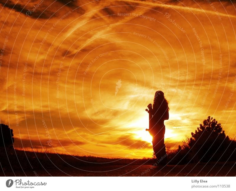 sunset Sunset Black Red Yellow Colour Autumn Fire Blaze Skateboarding Orange Sky Shadow Silhouette