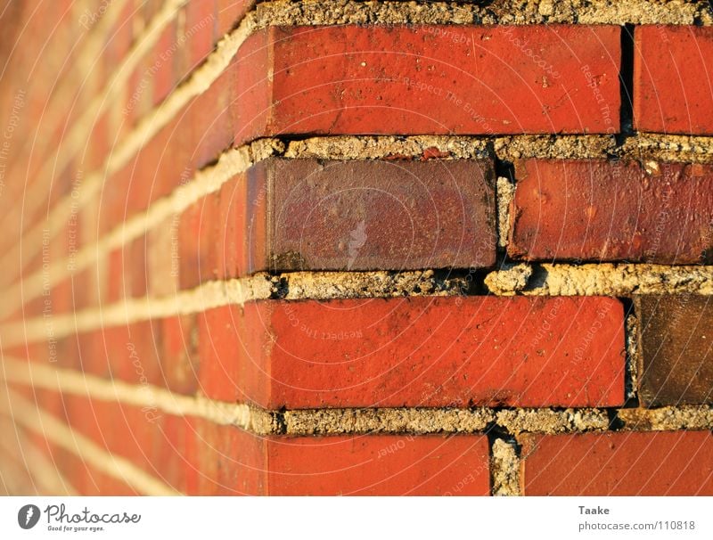 Red corner Brick Cement Mortar Wall (barrier) Blur Building Detail Colour Corner Stone Perspective