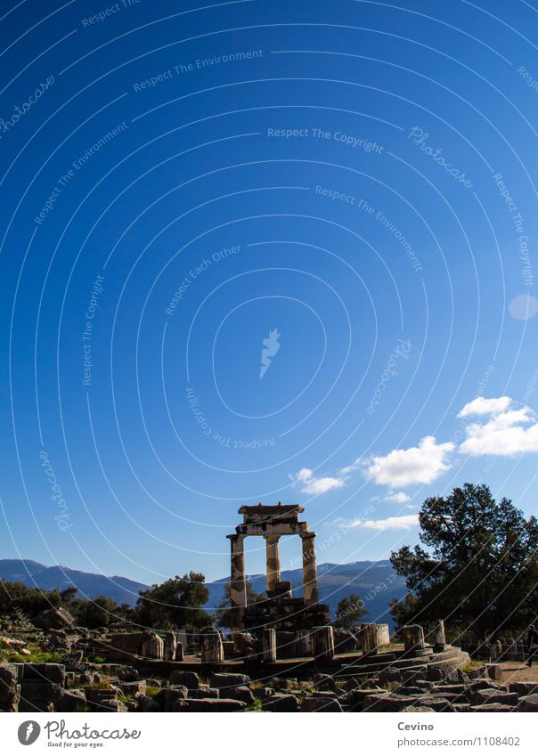 Tholos at the oracle of Delphi Nature Landscape Sun Sunlight Winter Greece Europe Village Deserted Ruin Manmade structures Architecture The tholos