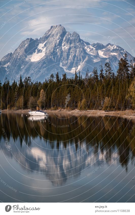 rest Vacation & Travel Tourism Adventure Freedom Summer Summer vacation Mountain Nature Landscape Sky Spring Autumn Forest Peak Snowcapped peak Lakeside