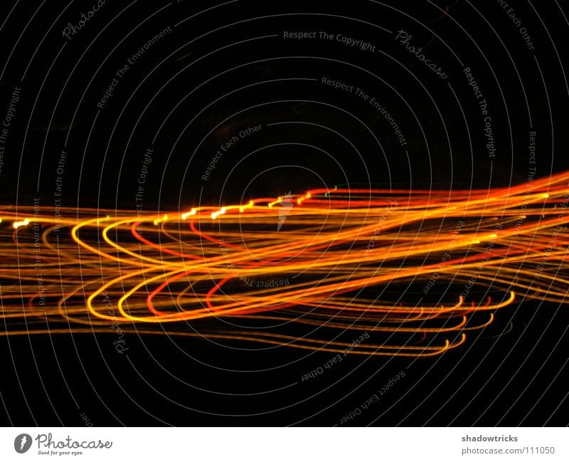 Four seconds Light Long exposure Strip of light Black Red Physics Yellow wiper in the aftermath of n8 Movement Blaze streaks of light Warmth Orange shake