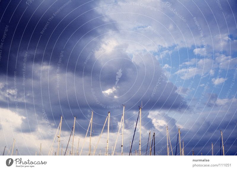 weather warning Sport boats Sailboat Clouds Storm Raincloud Lake Wismar Home country Navigation Captain Thunder and lightning Beach Footbridge Playing Summer