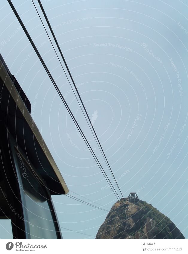 ... life by the iron thread Rio de Janeiro Brazil Cable car Landmark Corcovado-Botafogo Means of transport Hill South America Pão de Açúcar Tourist Attraction