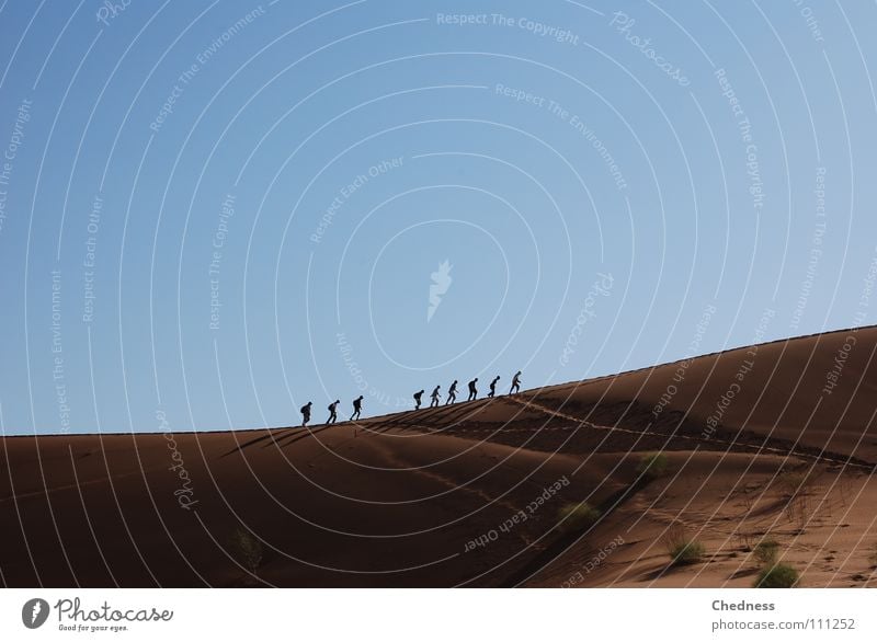 tightrope walk 9 Africa Namibia Red Mountain ridge Hiking Earth Sand Desert Namib desert Blue Beach dune