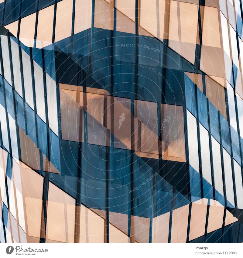 S Style Design Manmade structures Building Architecture Facade Window Glass Line Exceptional Arrangement Perspective Surrealism Symmetry Irritation Colour photo