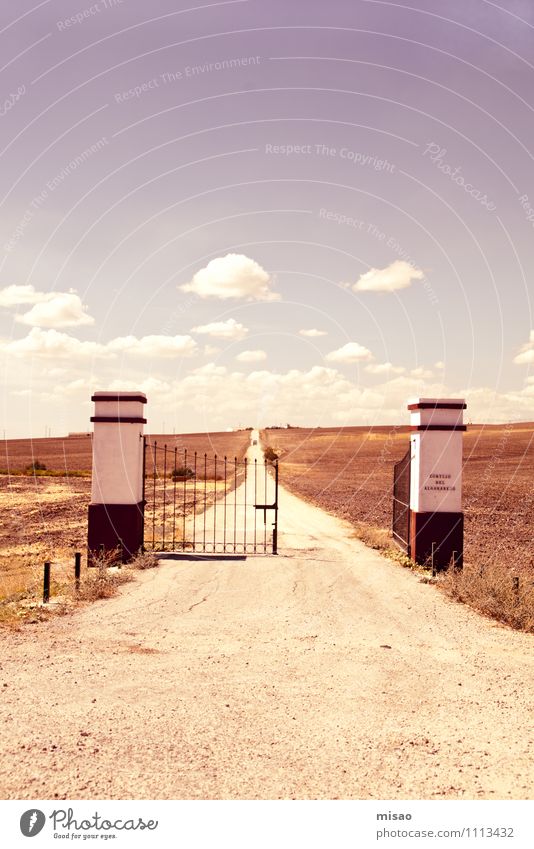 Puerta roja Andalucia Trip Far-off places Nature Landscape Earth Sand Sky Clouds Summer Field Lanes & trails Tractor Wanderlust Natural Life Beginning Freedom