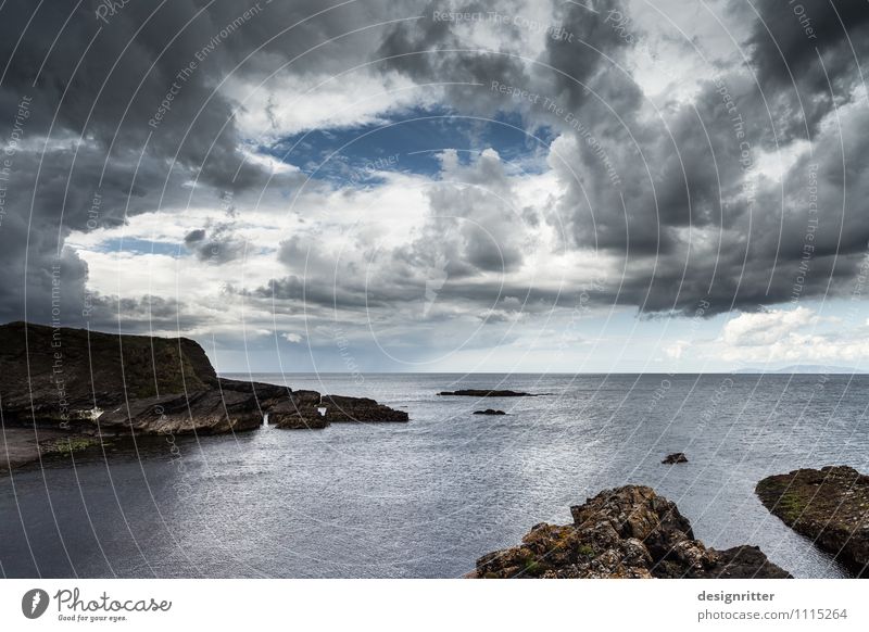 Afterwards ... Adventure Far-off places Ocean Clouds Climate Climate change Weather Storm Wind Gale Rain Thunder and lightning Rock Coast Bay Fjord Reef