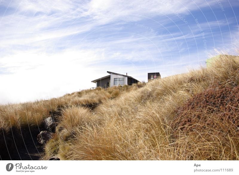 About time! Accommodation New Zealand Hiking Steppe Sky Clouds Mountain Australia Hut Protection Tongariro Wind Hat shelter crossing