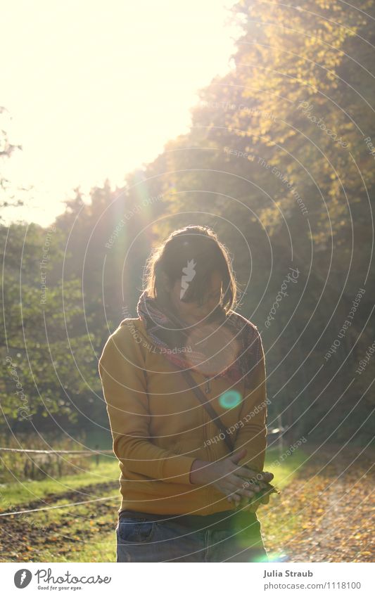 A-N-N-A Feminine Woman Adults 1 Human being 30 - 45 years Nature Autumn Beautiful weather Tree Grass Leaf Forest Brunette Long-haired Braids Think Stand