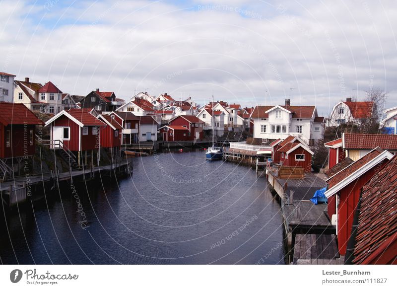 Lysekils, Sweden Town Coast Red House (Residential Structure) Water Watercraft