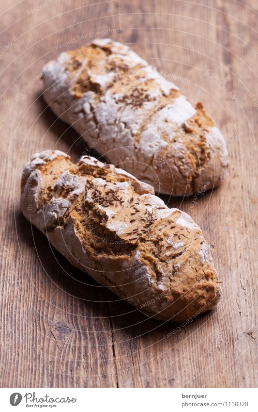 rye breads Food Dough Baked goods Bread Roll Cheap Good Cumin 2 Rustic Flour Sprinkle plank Deserted yeast dough Bird's-eye view Shadow Delicious Colour photo