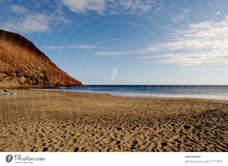 The lonely beach Canaries Summer Tenerife Vacation & Travel Sky Ocean Beach Waves Relaxation Loneliness Contentment holiday sea Mountain hill Sand swim