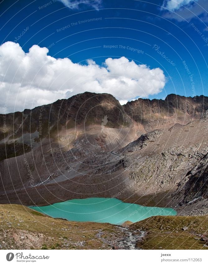 Snow melt at Yetis Mountain lake Grass Green Lake Lakeside Emerald Reflection Turquoise Vacation & Travel Water reflection Meadow Mountaineering Mountain hiking