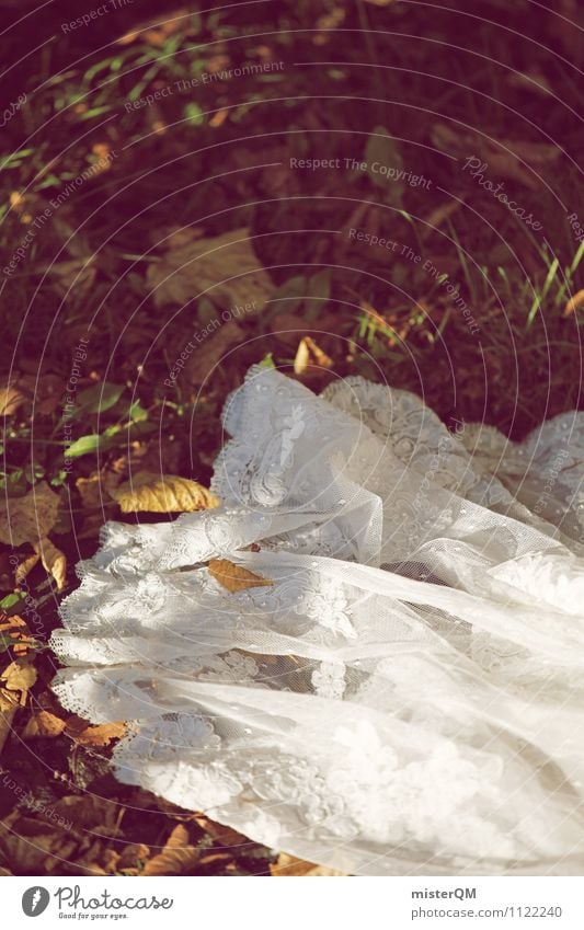 Bride's rest. Art Esthetic Wedding dress White Wedding ceremony Wedding party Fashion Colour photo Subdued colour Exterior shot Detail Experimental Deserted