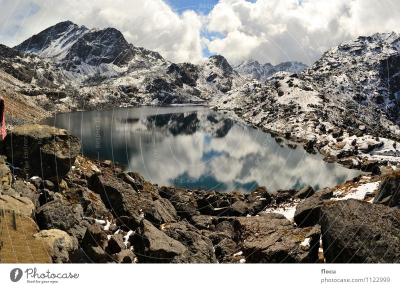 Gosainkunda Mirror Lake, Himalayas, Nepal Illness Vacation & Travel Winter Snow Mountain Nature Landscape Clouds Autumn Fog Park Rock Glacier Lanes & trails