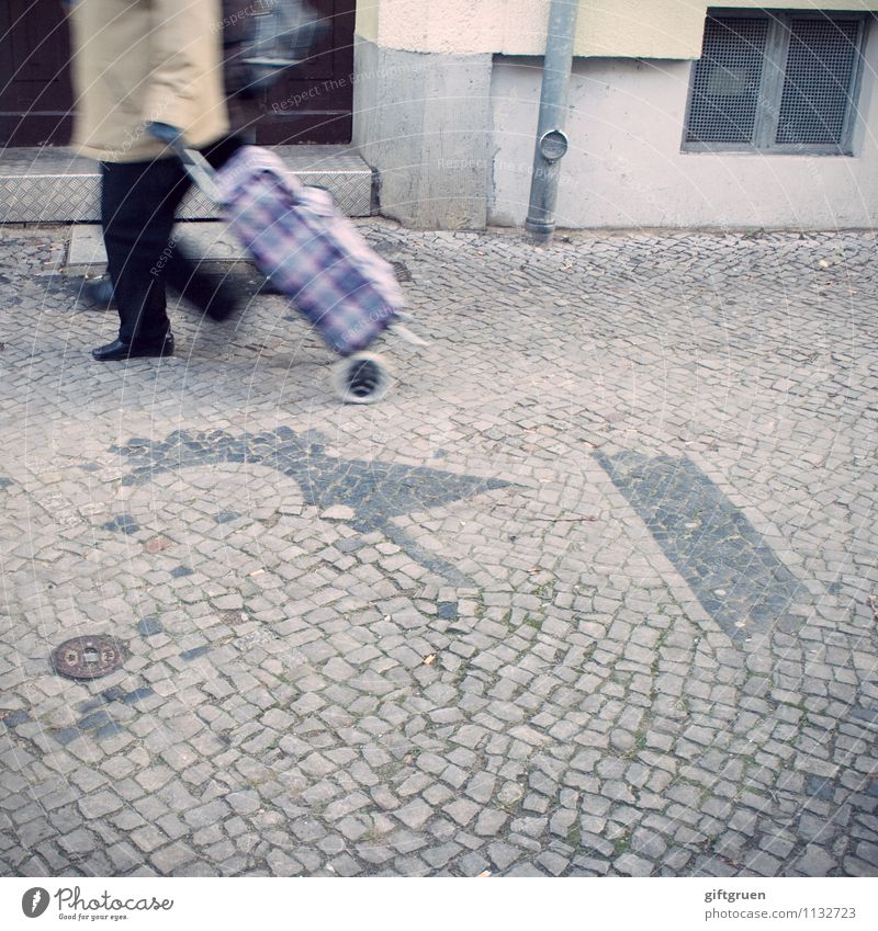 shopping queen Human being Female senior Woman Senior citizen 1 House (Residential Structure) Wall (barrier) Wall (building) Shopping Going Old Shopping bag