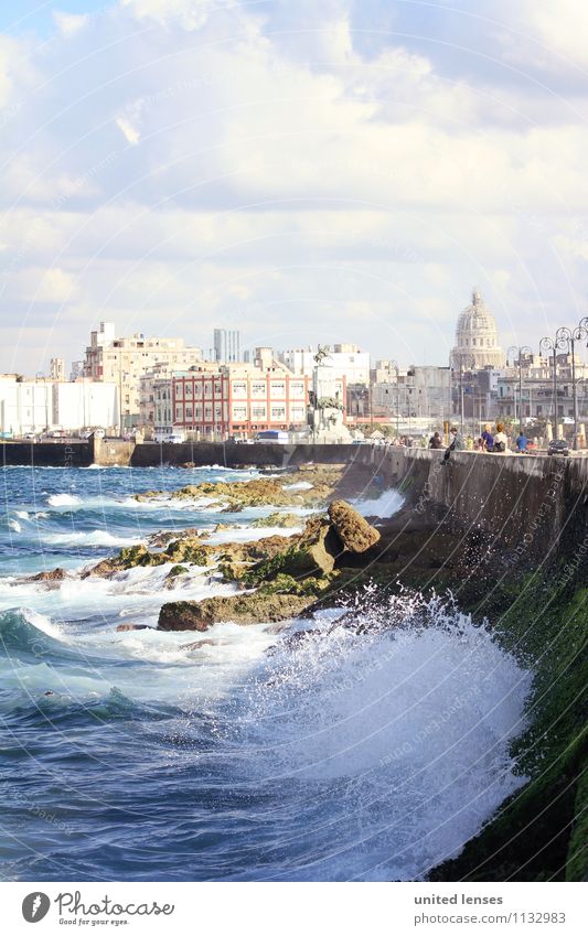 FF# Cuba Beach Town Esthetic Wanderlust Havana Sea promenade Vacation destination Vacation photo Coast Americas Colour photo Subdued colour Exterior shot