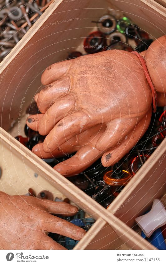 doll's hands Toys Doll Broken Retro Dolly doctor Part Hand Plastic Colour photo Interior shot Close-up Detail Deserted Day Flash photo