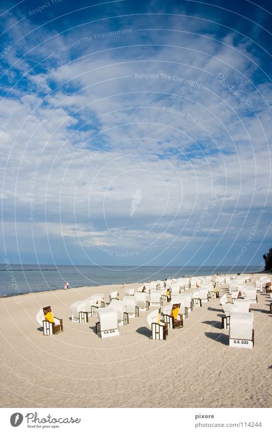 beach chair Beach chair Ocean Sandy beach Rügen Summer Coast Nature Landscape