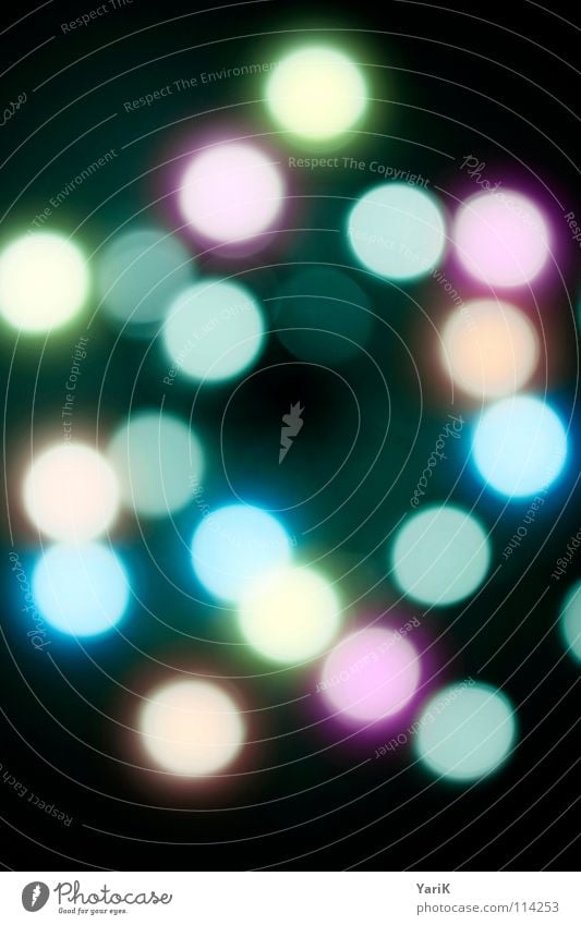 saturday night fever Light Round Circle Glow Multicoloured Illuminate Green Yellow Pink Turquoise Black Blur Visual spectacle Play of colours Style Design