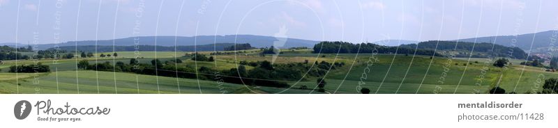 above the fields Panorama (View) Grass Hill Field Country life Sky Mountain Large Panorama (Format)