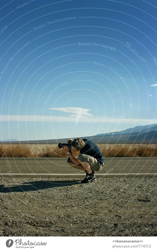 The perfect shot Photographer Death valley Nationalpark Flat Hot Photography Man Americas Clouds Snapshot Nevada Vacation & Travel USA Earth Sand Street Desert