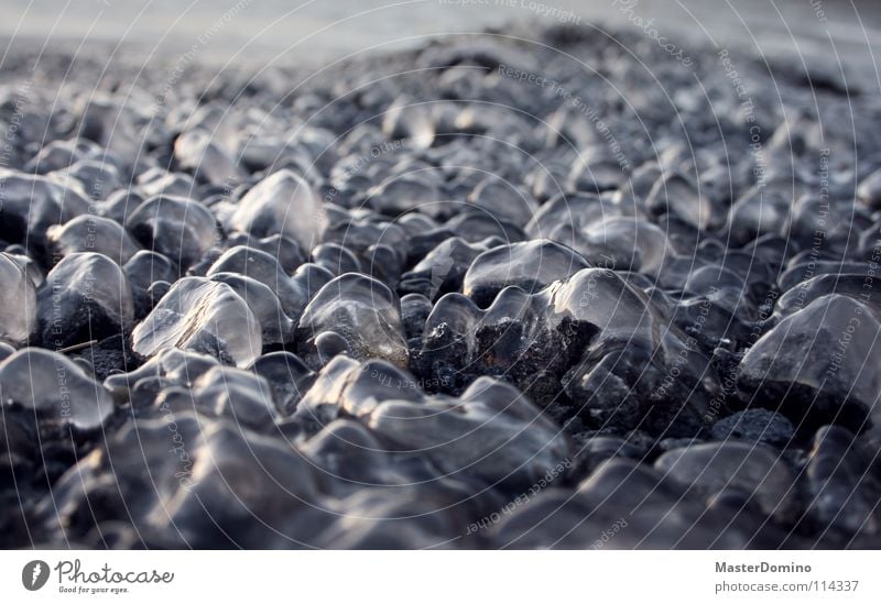 knob of ice Cold Minus degrees Frozen Stony Smoothness Winter Bizarre Small Blur Abstract Background picture Ice Frost Water Stone knobbel hilly Landscape