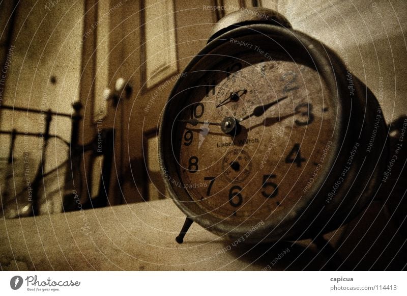 time Macro (Extreme close-up) Close-up Bedroom Derelict Grief Distress old rusty watch age grain clock numbers abandoned inside Indoors