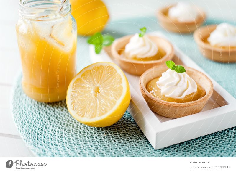 Lemon Curd Tartelettes lemon curd Tartlet Baked goods Cream lemon cream Dessert Dish Eating Food photograph Tradition English American Kitchen To enjoy