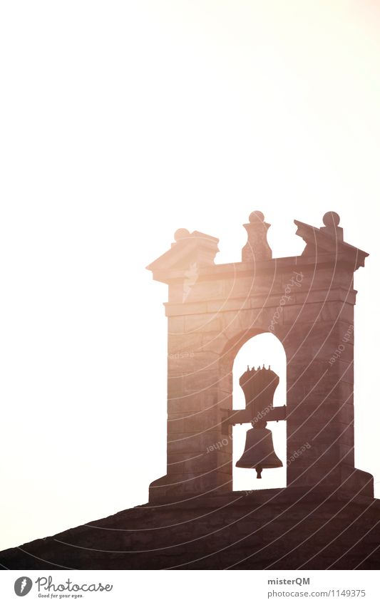 Glockenspiel. Village Esthetic Provence Church spire Bell tower France Colour photo Subdued colour Exterior shot Detail Experimental Abstract Deserted