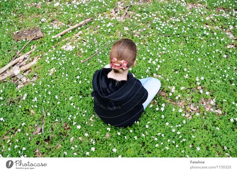 rest Human being Feminine Girl Young woman Youth (Young adults) Infancy Body Head Hair and hairstyles Environment Nature Landscape Plant Spring