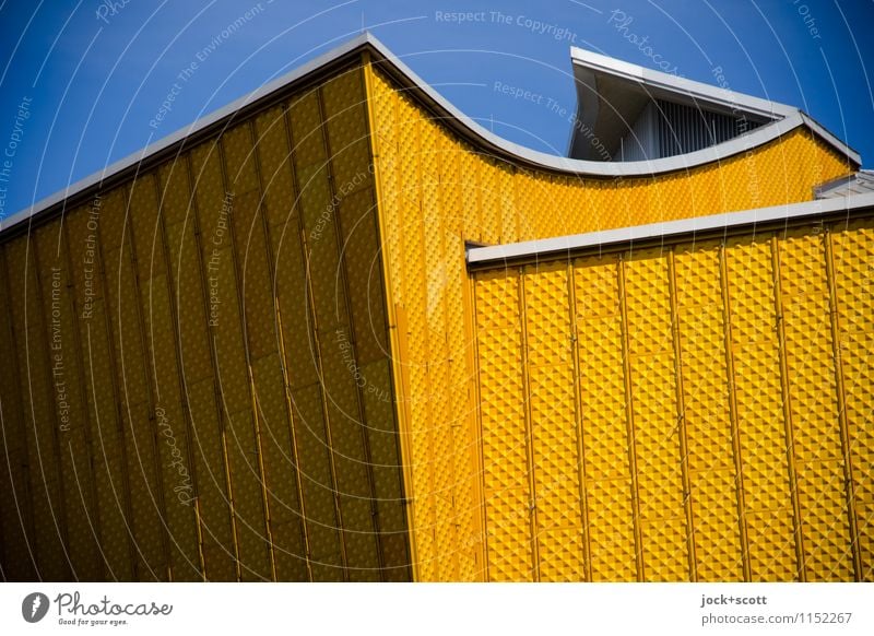 The Golden Hull Architecture Cloudless sky Berlin zoo Berlin Philharmonic Exceptional Elegant Large Original Design Innovative Creativity Aluminium Detail